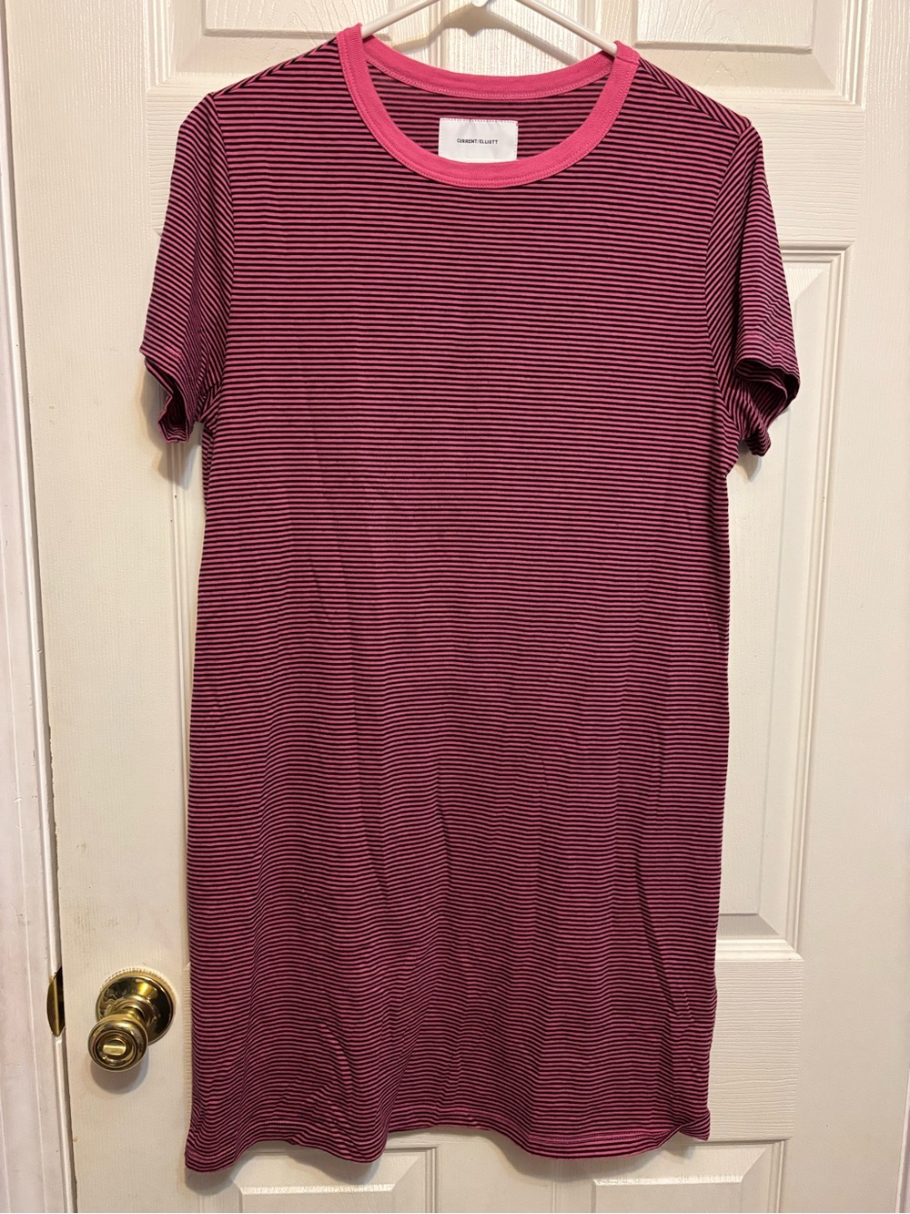 Current/Elliott Pink Black Striped ‘The Crew’ Dress Size 2 (Medium)